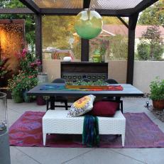 Colorful, Eclectic Backyard Dining Room