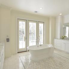 Traditional White Bathroom Is Spacious, Airy