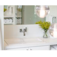 Vanity in White Modern Spa Bathroom
