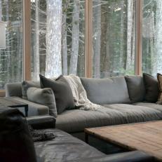 Nature-Inspired Living Room With Neutral Sectional