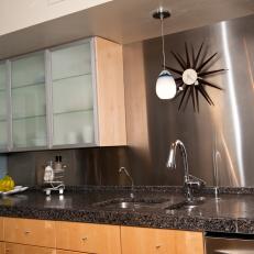 Modern Kitchen With Frosted Glass Cabinets