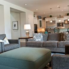 Plush Seating in Chic White Contemporary Family Room