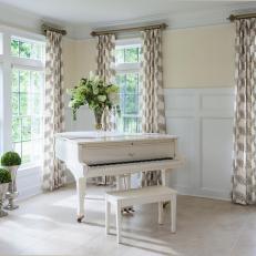 Traditional Music Room Embraces Light-Filled Setting