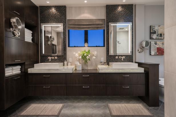 Contemporary Spa-Like Bathroom With Long Double Vanity | HGTV