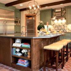 Neutral Transitional Kitchen With Large Island