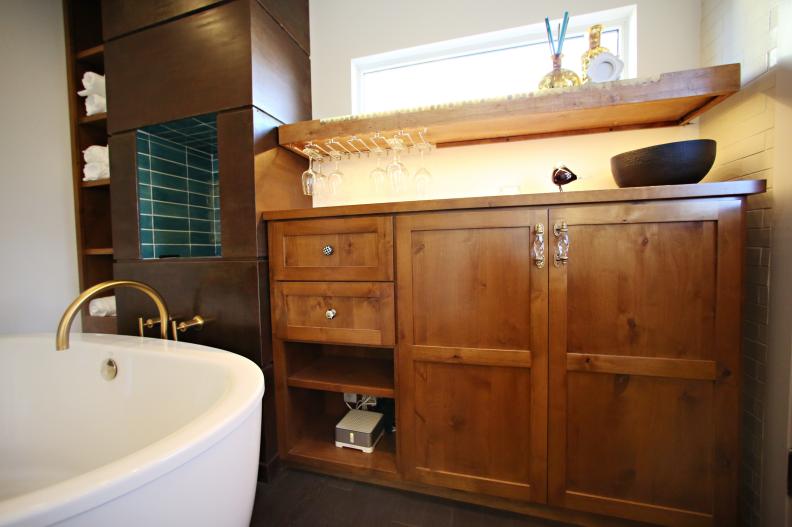 Relaxation-Ready Bathroom With Custom Features