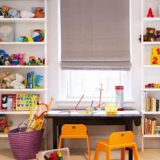 Playful Craft Area in White Kid's Bedroom 