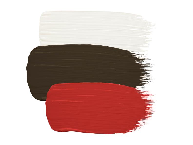 white, red and black exterior paint colors