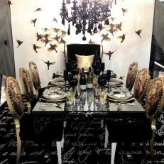 Snazzy Dining Room With Black and Gold Accents