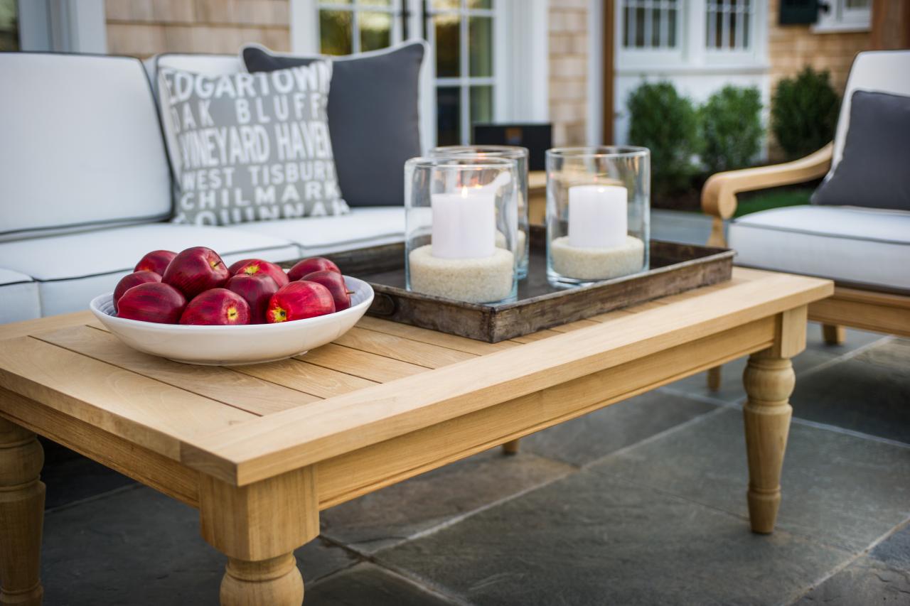 Outdoor Coffee Table With Elegant Decor Hgtv