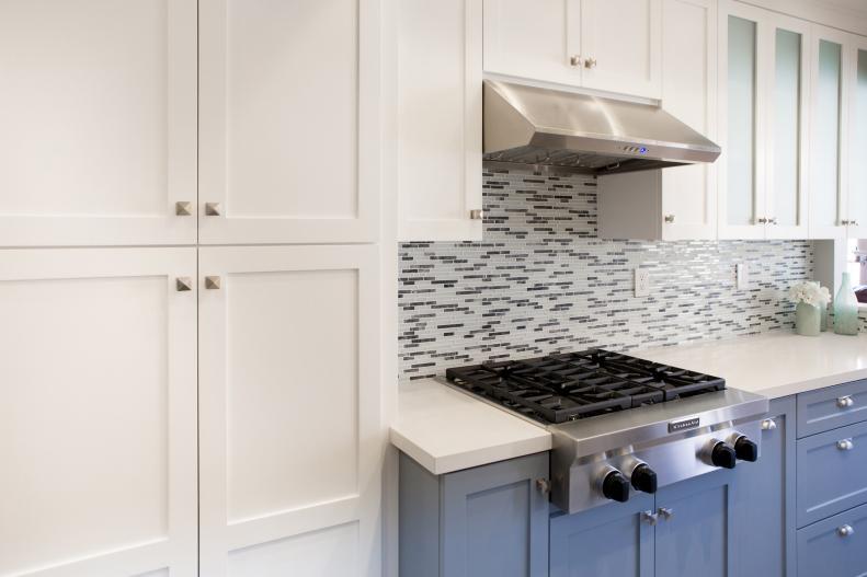 Blue and White Kitchen Cabinets