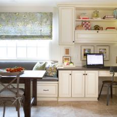 Cottage Kitchen With Cozy Home Office