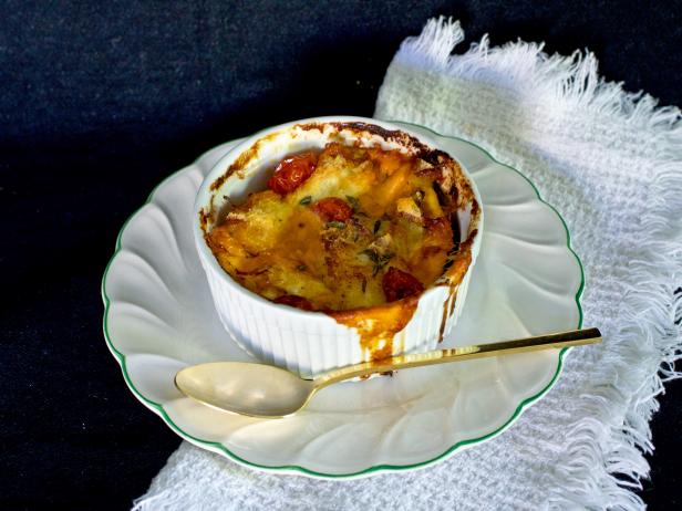 This individual-sized take on cheese souffle only requires a few ingredients and makes the perfect breakfast for holiday guests.