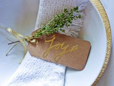 A gold-embossed tag makes the perfect place card or gift tag for holiday guests.