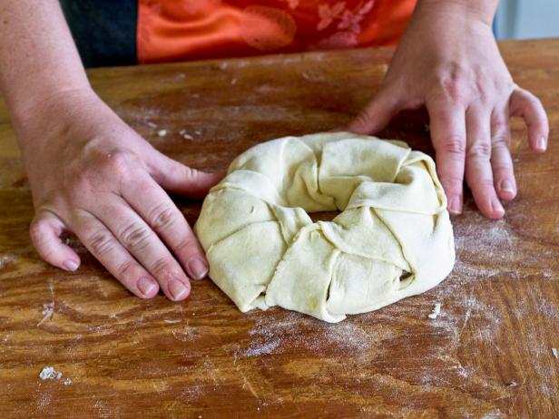 Shape the dough into a wreath form to create a holiday-inspired breakfast for overnight guests.