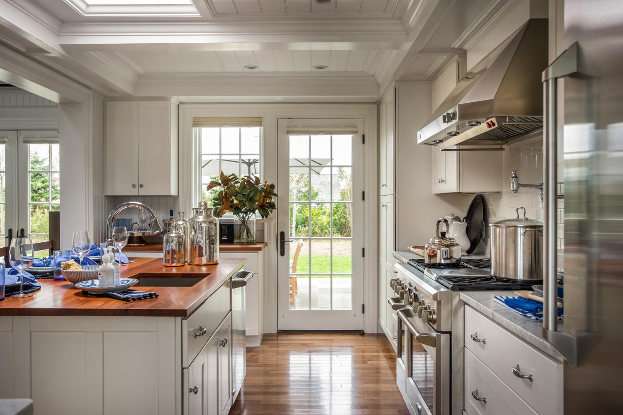 Stunning White Kitchen With French Doors | HGTV