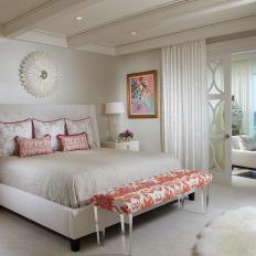 Tropical Neutral Master Bedroom Opens to Gorgeous Lanai
