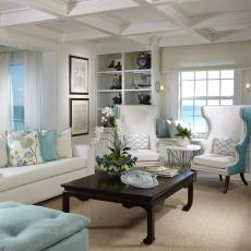 Coastal White Living Room Is Chic, Elegant