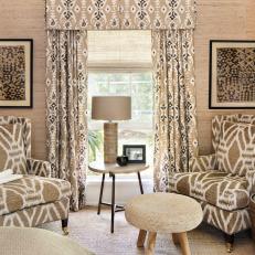 Tropical Nook With Bold Neutral Patterns 