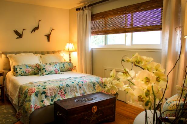 Traditional Beige Master Bedroom With Bird Themed Decor Hgtv