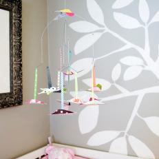 Modern Nursery Wall Treatment With Eye-Catching Tree Pattern