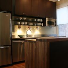 Contemporary Neutral Kitchen With Espresso Cabinetry