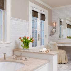 Transitional Bathroom with Contemporary Vanity