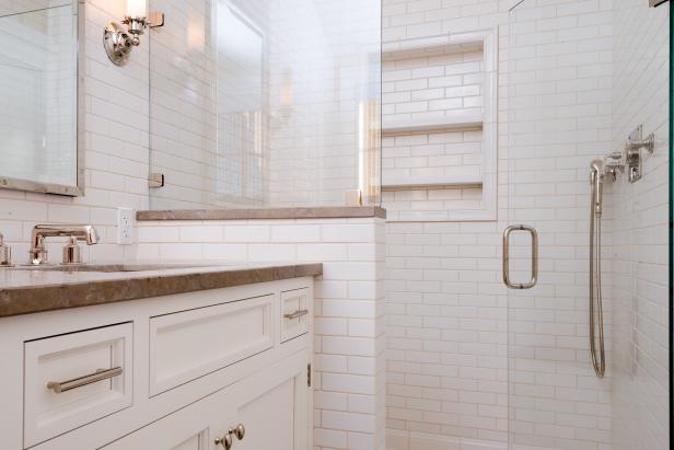 Transitional Bathroom with Walk-In Shower | HGTV