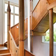 Modern Gothic Wooden Spiral Staircase