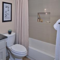 Guest Bathroom With Gray Subway Tile