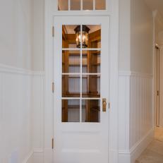 Glass Door Leading Into Walk-In Country Pantry