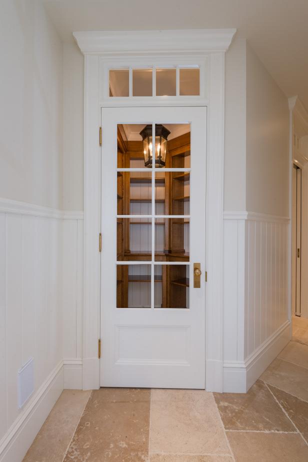 Glass Door Leading Into Walk-In Country Pantry | HGTV
