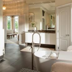 Serene Master Bathroom With Floating Vanity