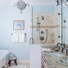 Light Blue Eclectic, Vintage Bathroom