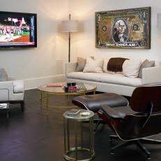 Contemporary Man Cave With Eames Chair