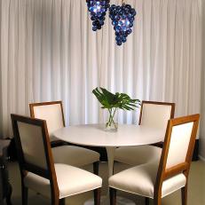Playful Grape Pendant Lights in Mod White Dining Room