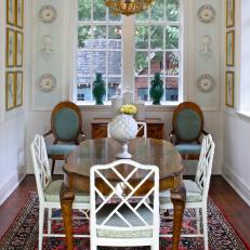 Classy Breakfast Room With Vintage Chippendale Chairs