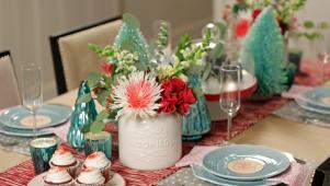 Vintage Red-and-White Holiday Table Setting