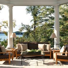 Rustic Gazebo With Cozy Seating Area
