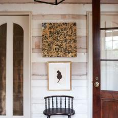 Country-Style Foyer Features Small Wooden Chair