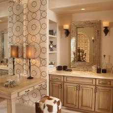Patterns Add Pizzazz to Transitional Bathroom