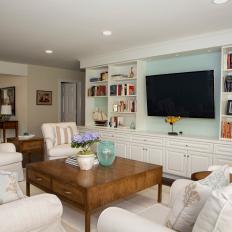 Built-In Entertainment Center in Coastal Family Room
