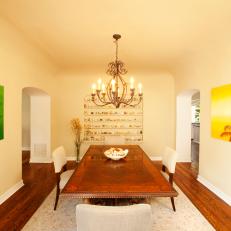 Traditional Dining Room Boasts Tropical Artwork