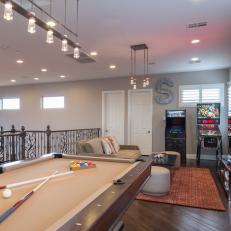 Loft Game Room With Pool Table