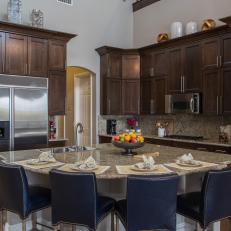 Property Brothers' Neutral, Open Plan Kitchen With Rich Brown Cabinets