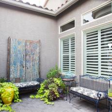 Stucco Courtyard With Sitting Area