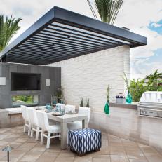 Property Brothers' Outdoor Dining Room With TV