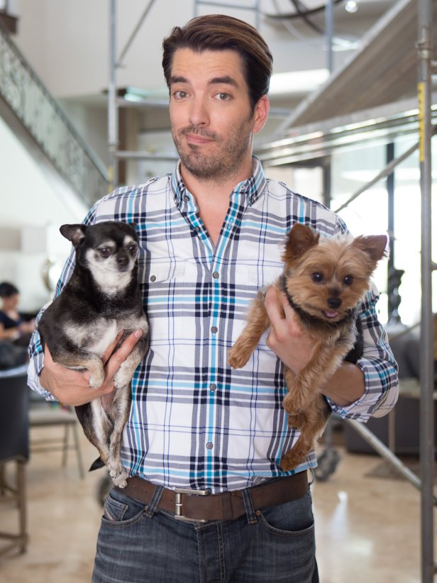 Jonathan Scott Holding Dogs