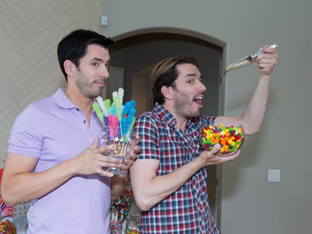 Behind the Scenes: The Property Brothers Horsing Around With Candy