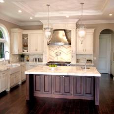 Traditional White Kitchen is Luxurious and Family-Friendly